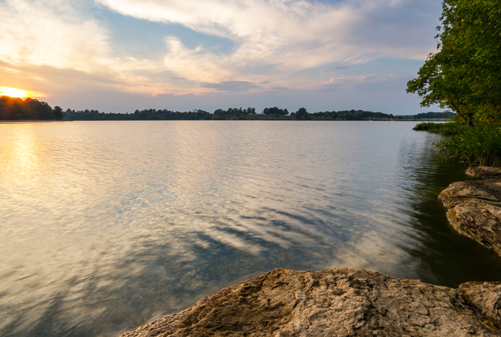 image of a body of water at sunrise